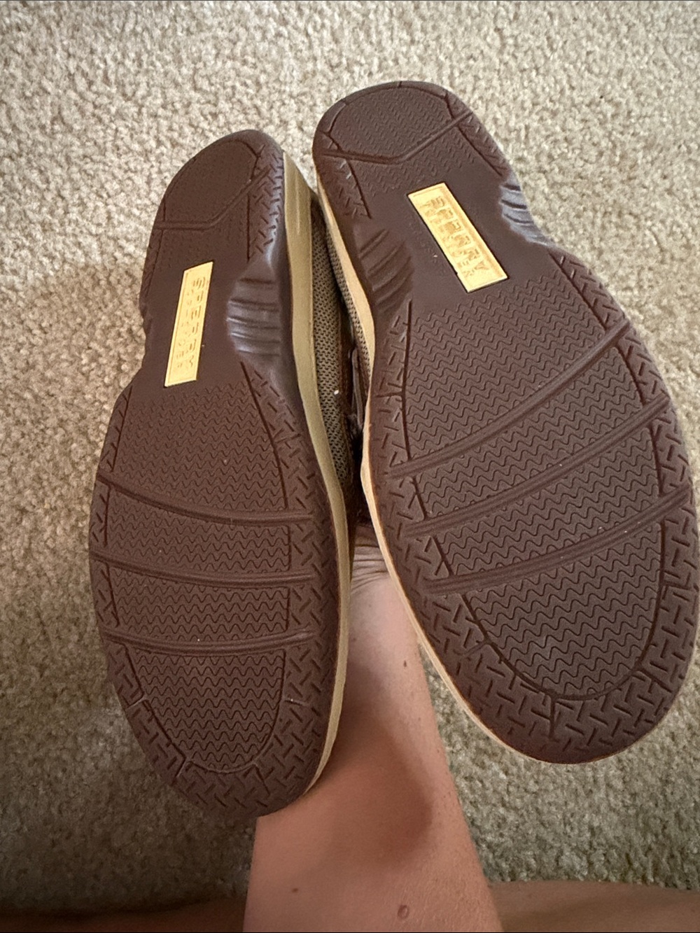 Sperry Chestnut Brown Leather Boat Shoes with Cream Sole - Picture 4 of 4